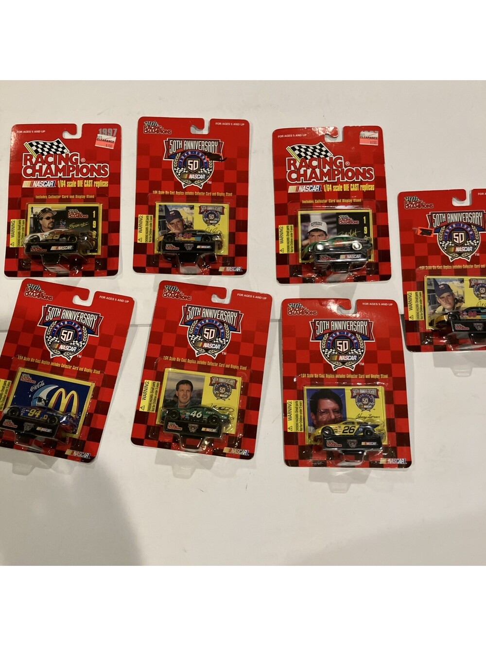VTG 98’ (7) NASCAR Racing Champions 50th Anniversary Diecast Cars 1:64 Scale NEW